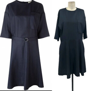 Maison Kitsuné Jade Loose Cut Dress‎ in Navy Blue Size 38  / US 6 **Flawed